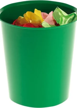 PAPELERA PLASTICO COLOR VERDE 18L