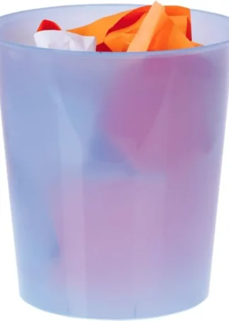 PAPELERA PLASTICO TRASLUCIDO AZUL