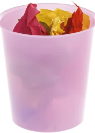 PAPELERA PLASTICO TRASLUCIDO MALVA MAR