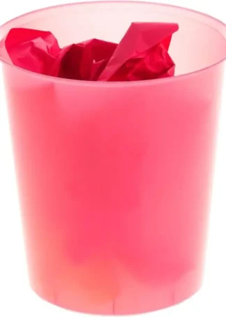 PAPELERA PLASTICO TRASLUCIDO FUCSIA
