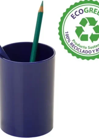 CUBILETE PORTALAPICES DE PLASTICO COLOR AZUL