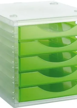 MODULO 5 CAJONES COLOR VERDE TRASLUCIDO 32,3X23,4X3,8CM