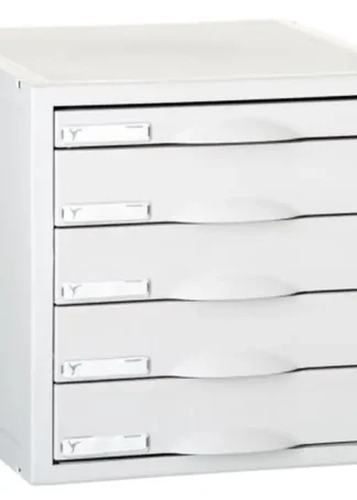 ARCHIVADOR MODULAR CON 5 CAJONES 1 DE 22MM Y 4 DE 52MM