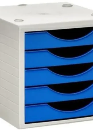 MODULO 5 CAJONES COLOR AZUL/GRIS OPACO 340X270X260MM