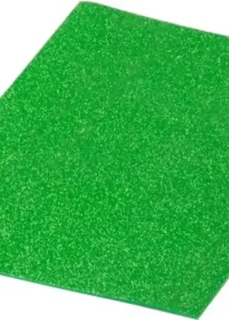 PACK 10 LAMINAS GOMA EVA PURPURINA VERDE 40X60 CM