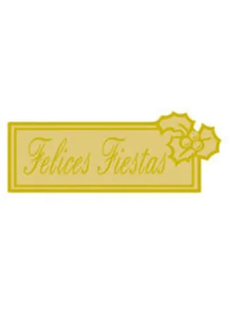 ROLLO 300 ETIQUETAS FELICES FIESTAS 63X24 DORADA
