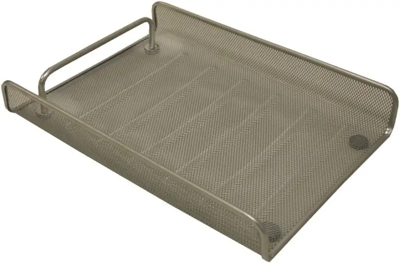 BANDEJA METALICA REJILLA 24,5X4X35CM CROMADA