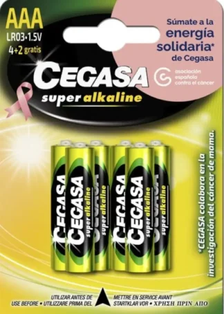 BLISTER 4+2 PILAS CEGASA SUPER ALCALINA AAA LR03