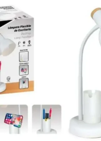 LAMPARA SOBREMESA ENCHUFABLE FLEXIBLE C/CUBILETE BLANCO