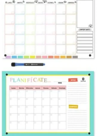 PIZARRA MAGNETICA ACRILICA PLANIFICADORA A4 C/ROTULADOR