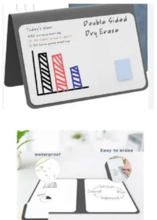 PIZARRA BLANCA REUTILIZABLE A4 + ROTULADOR COLORES SURTIDOS