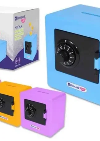 HUCHA CAJA FUERTE COLORES SURTIDOS 9X9X6.5CM