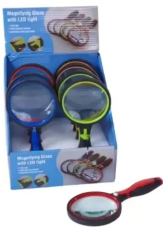 EXP. 8 LUPAS CON LUZ LED SURTIDAS  4 COLORES