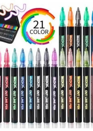 ESTUCHE 21 ROTULADORES OUTLINES BICOLOR LETTERING