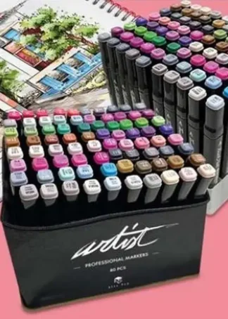 ESTUCHE 80 ROTULADORES PROFESSIONAL MARKERS DOBLE PUNTA