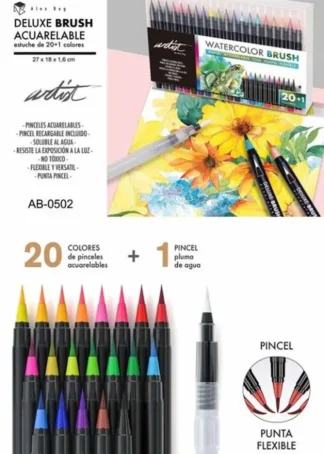 ESTUCHE 20+1 DELUXE BRUSH ACUARELABLE PINCEL