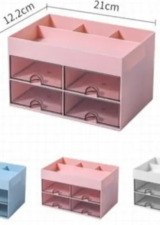 ORGANIZADOR SOBREMESA HORIZONTAL 4 CAJONES 3 COLORES SURTID