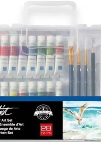 MALETIN INICIACION PINTURA ACUARELA ARTIST CON 28 PIEZAS