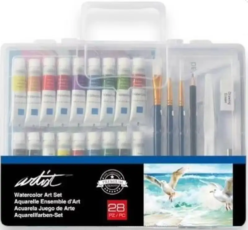 MALETIN INICIACION PINTURA ACUARELA ARTIST CON 28 PIEZAS