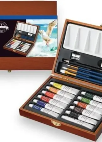 CAJA MADERA 20 TUBOS ACUARELA 12ML ARTIST COLORES SURTIDOS