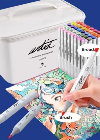 ESTUCHE 120 ROTULADORES PROFESSIONAL BRUSH DOBLE PUNTA