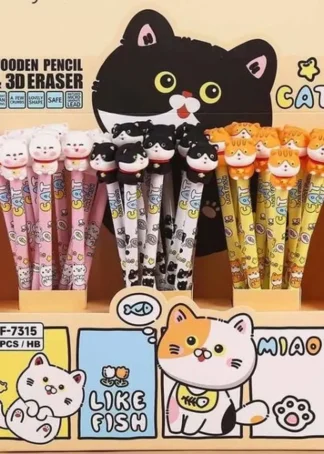 EXP 36 LAPICES CON GOMA 3D GATO