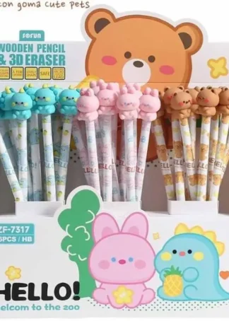EXP 36 LAPICES CON GOMA 3D OSOS Y AMIGOS