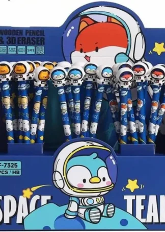 EXP 36 LAPICES CON GOMA 3D ANIMALES EN EL ESPACIO