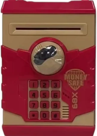 CAJA FUERTE ELECTRONICA CON ASA ROBOT ROJA