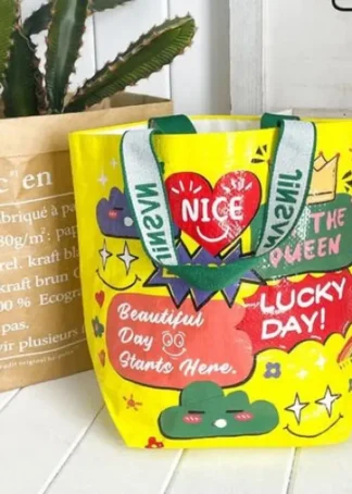 BOLSA WOVEN BAG PEQUEÑA 35X31X15CM PP LUCKY DAY