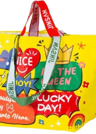 BOLSA WOVEN BAG GRANDE 54X35X20CM PP LUCKY DAY