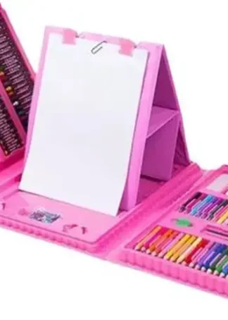 MEGA SET INICIACION DIBUJO CON ATRIL 208 PIEZAS COLOR ROSA