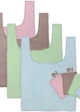 EXP 24 BOLSA PLEGABLE ALGODON RECICLADO COLORES SURTIDOS