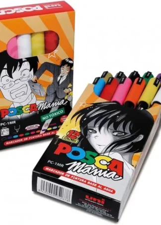 ESTUCHE 12 ROTULADORES POSCA PC1MR UNI-BALL COLORES SURT.
