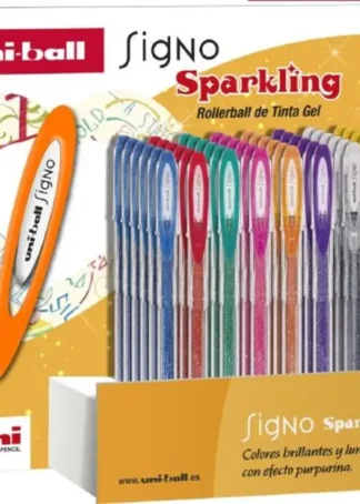 EXP 48 BOLIGRAFOS UNI-BALL SIGNO SPARKLING PURPURINA