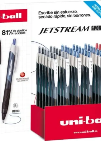 EXP 36 BOLIGRAFOS UNI-BALL JETSTREAM SPORT 1MM COL.SURTIDOS