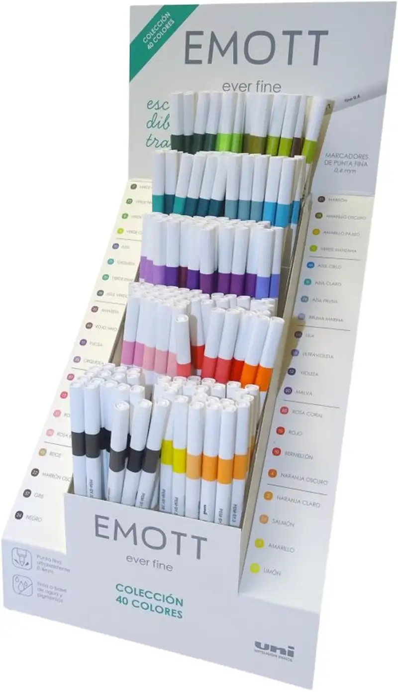 EXP 200 ROTULADOR UNI EMOTT PUNTA FINA 0,4MM COL. SURTIDOS