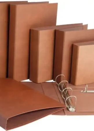 CARPETA Fº 4 ANILLAS 25MM CARTON CUERO FORRADO