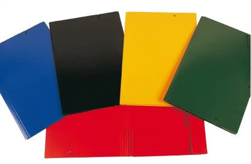 PAQ/5 CARPETA CARTON A3 GOMAS Y SOLAPAS CARTON COLOR SURTI