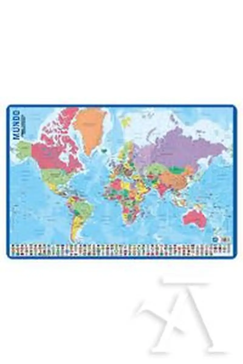 LAMINA DIDACTICA MAPA MUNDO PVC 40X59,5CM