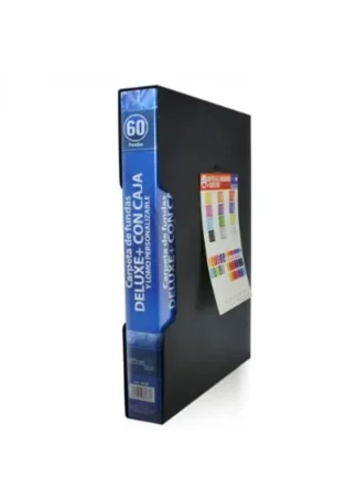CARPETA 60 FUNDAS A4 DELUXE CON CAJA Y LOMO PERSONALIZADA