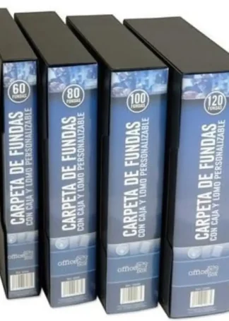 CARPETAS 80 FUNDAS A4 DELUXE CON CAJA Y LOMO PERSONALIDAS