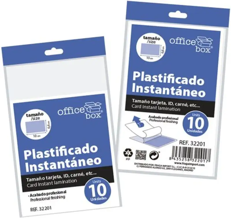 BLISTER 10 LAMINAS PLASTIFICADO TARJETA INSTANTANEO