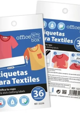 BLISTER 36 ETIQUETAS TEXTILES 4,5X1,2 CM.