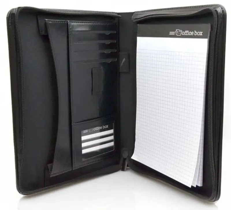 PORTAFOLIO A5 CON CREMALLERA NEGRO 25.5X18.5X3 CM