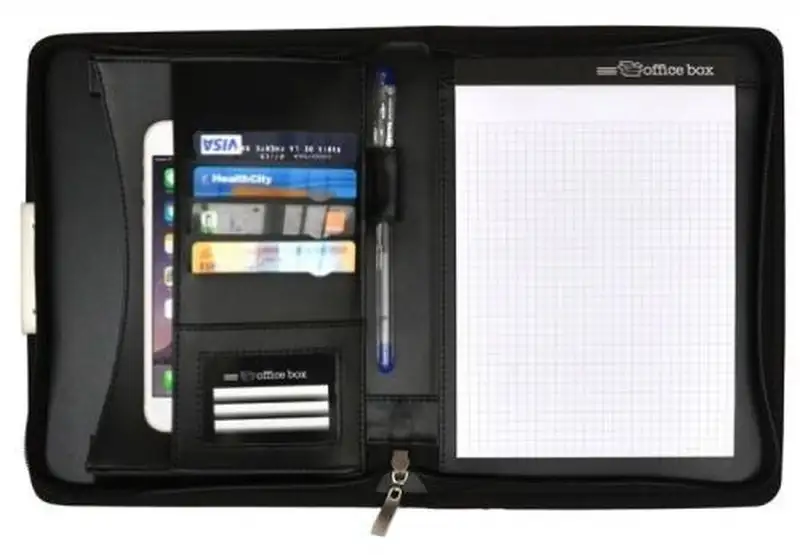 PORTAFOLIO DYNAMIC A5 CON CIERRE DE CREMALLERA NEGRO