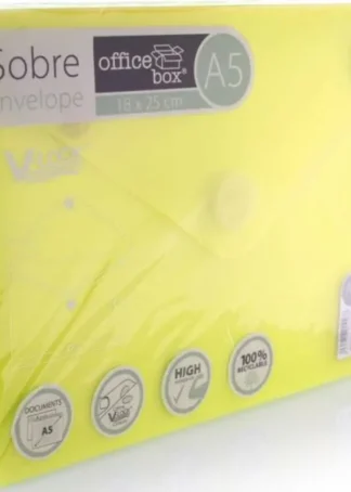 PAQ/10 SOBRE A5 V-LOCK 180X250 MM VELCRO COLOR AMARILLO