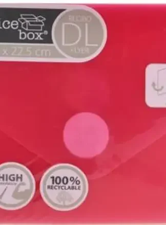 PAQ/10 SOBRE DL V-LOCK 125X225 MM VELCRO COLOR ROJO