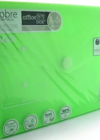 PAQ/10 CARPETA SOBRE FUELLE A4+ 250X335X300 VELCRO VERDE
