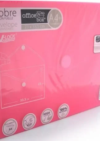 PAQ/10 CARPETA SOBRE FUELLE A4+ 250X335X300 VELCRO ROJO